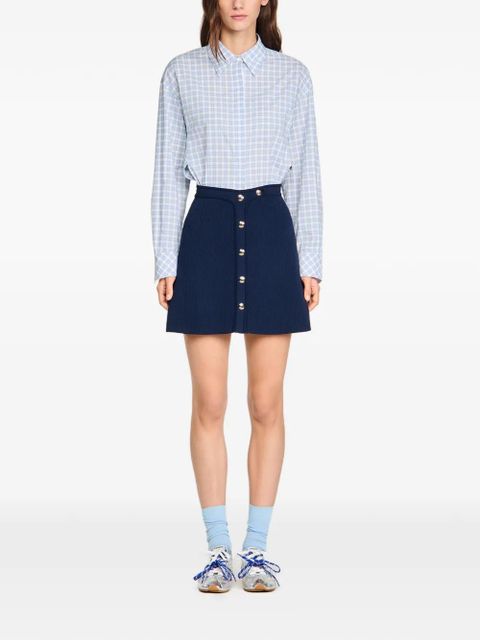 SANDRO press-stud-fastening short skirt - Blue