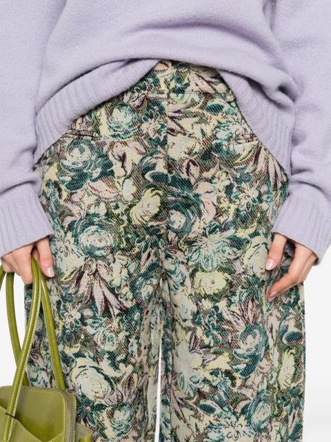 GANNI floral trousers - Neutrals