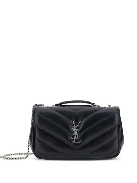 Saint Laurent small Loulou chevron logo-plaque shoulder bag - Black - zdjęcie produktu nr 1
