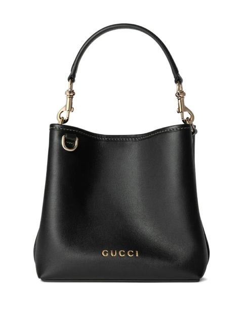 Gucci mini GG Emblem bucket bag - Black - zdjęcie produktu nr 1