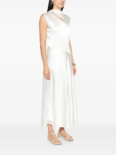 Jil Sander satin midi dress - White