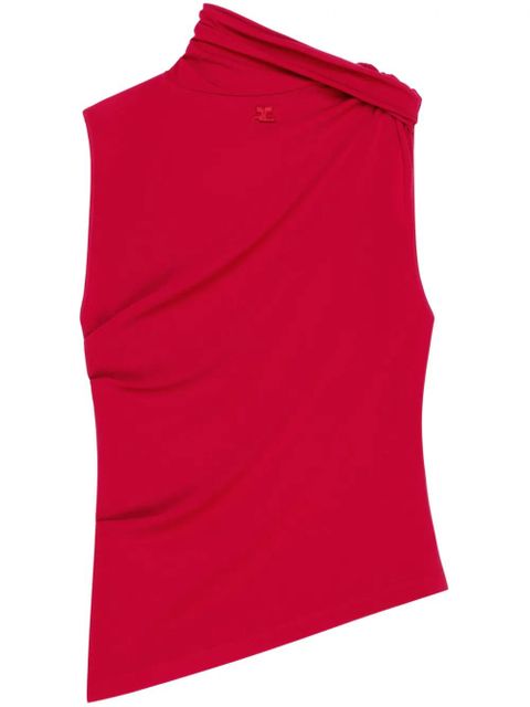 Courrèges asymmetric jersey top - Red - zdjęcie produktu nr 1