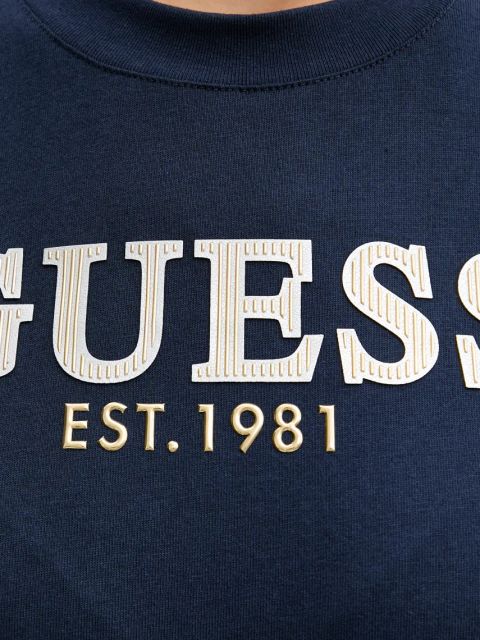 Guess t-shirt bawełniany damski kolor granatowy W5GI15 K8FQ4