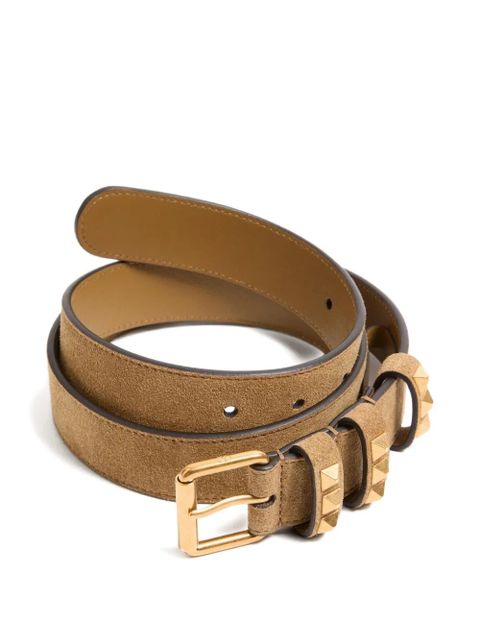 Valentino Garavani Rockstud-embellished suede belt - Neutrals - zdjęcie produktu nr 2