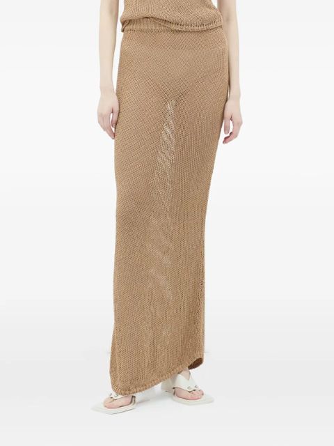Aya Muse sheer maxi skirt - Brown