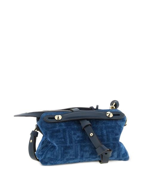 FENDI mini By The Way Soft flocked tote bag - Blue - zdjęcie produktu nr 2
