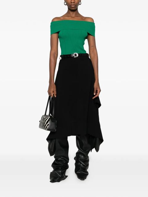 Givenchy off-shoulder ribbed top - Green - zdjęcie produktu nr 2