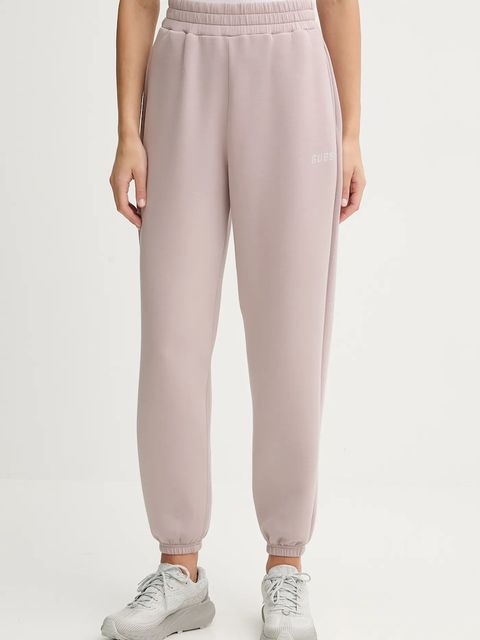 Guess spodnie dresowe CECILIA kolor różowy z aplikacją V4BB13 K7UW2 - zdjęcie produktu nr 1