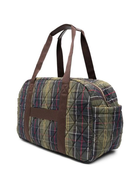 Barbour Wetherham quilted tartan-pattern tote bag - Green