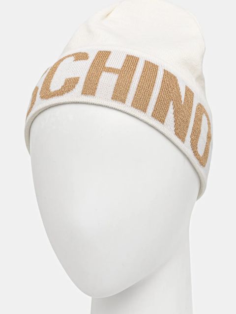 Moschino czapka z wełną kolor beżowy M3349 65457