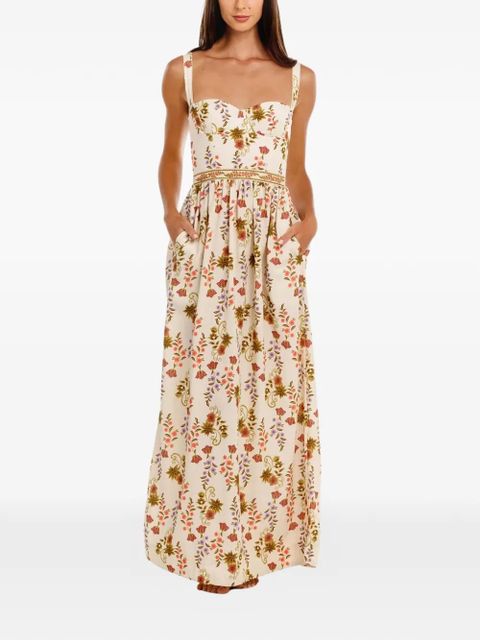 Agua By Agua Bendita Marcia aura floral-print maxi dress - Neutrals