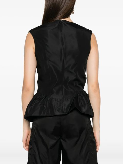 Simone Rocha draped peplum top - Black