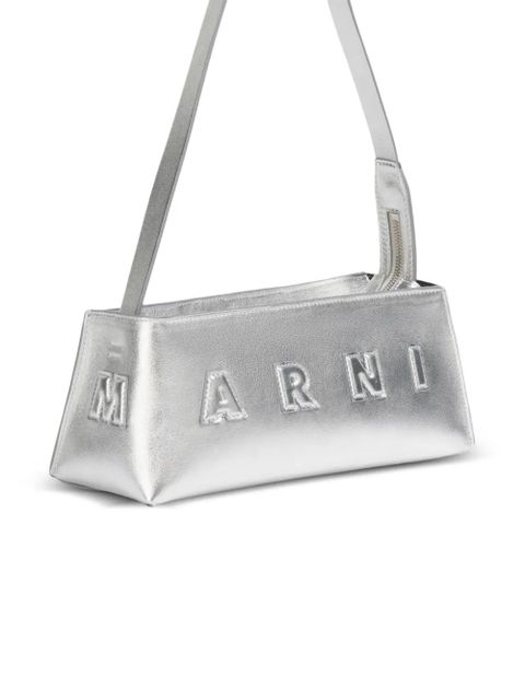 Marni embossed puffy leather shoulder bag - Silver