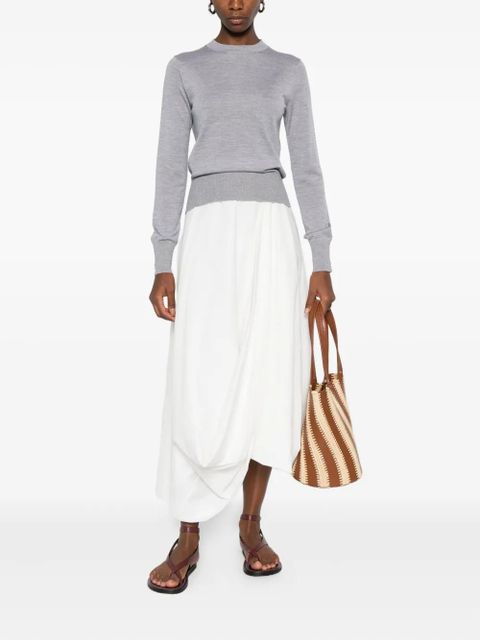 AMI Paris crew-neck wool-silk blend sweater - Grey - zdjęcie produktu nr 2