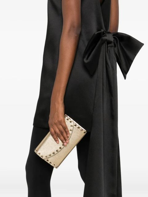 Valentino Garavani Rockstud studded leather wallet - Gold