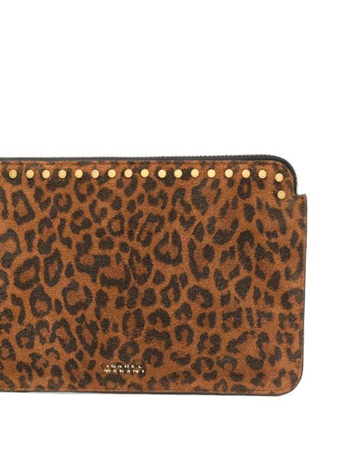 ISABEL MARANT leopard-print flat pouch - Brown