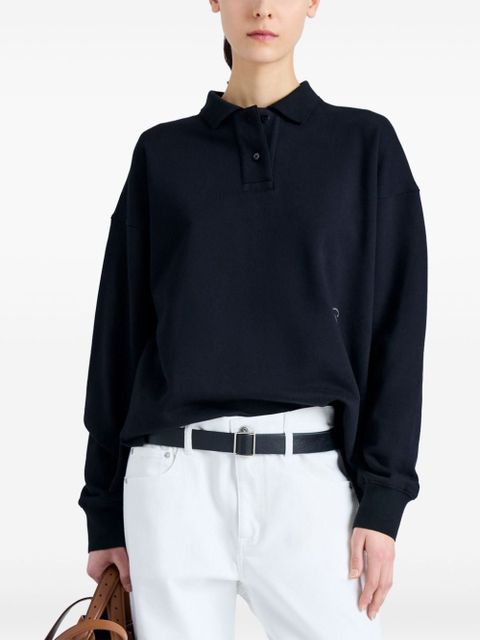 Proenza Schouler logo-print cotton polo shirt - Black