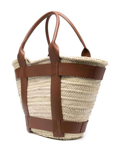 DeMellier The Santorini raffia tote bag - Neutrals