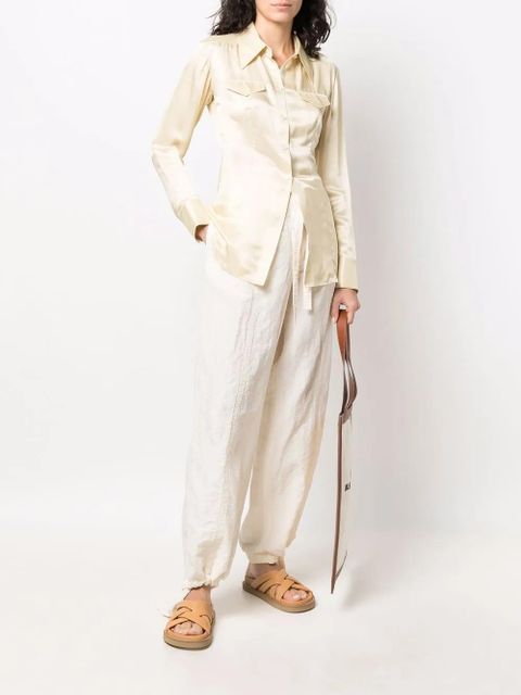 Jil Sander tied-waist straight trousers - White - zdjęcie produktu nr 2