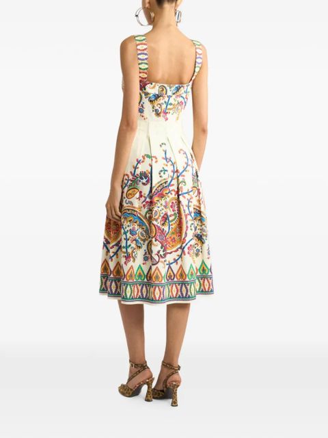 ETRO floral paisley-print cotton midi dress - Neutrals - zdjęcie produktu nr 2