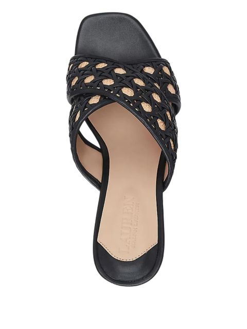Lauren Ralph Lauren 60mm woven cross-strap heeled sandals - Black