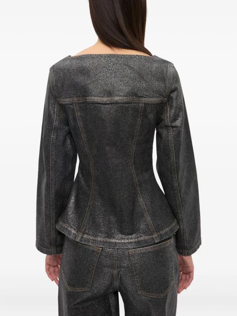 GANNI square-neck denim jacket - Black