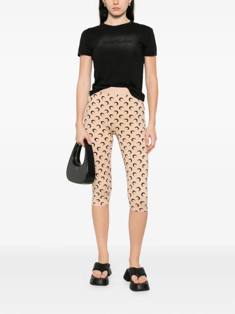 Marine Serre moon-print cropped trousers - Neutrals