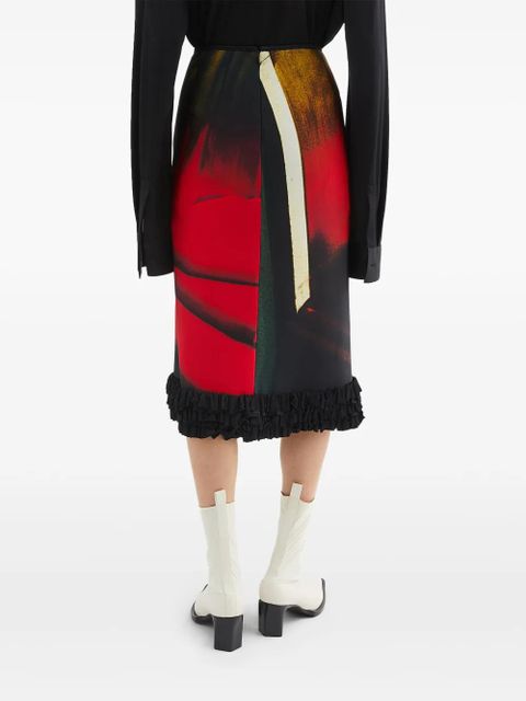 Jil Sander printed midi skirt - Black