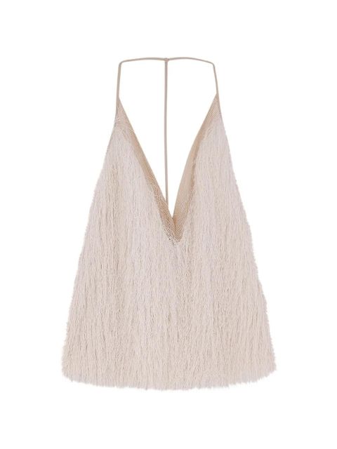 Alysi V-neck fringed top - Neutrals - zdjęcie produktu nr 1