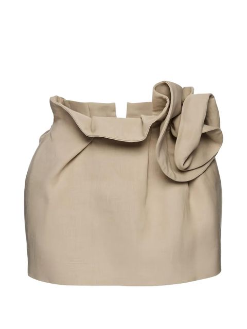 Magda Butrym linen flower-detail mini skirt - Neutrals - zdjęcie produktu nr 1