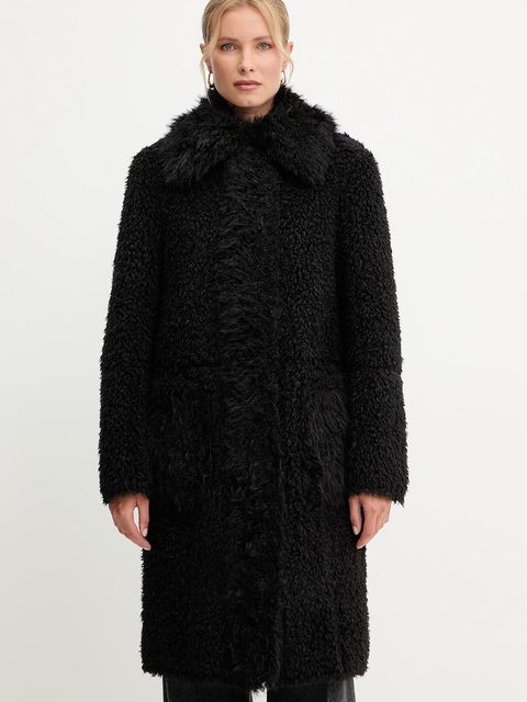 Patrizia Pepe płaszcz dwustronny kolor czarny 2O0179 E075