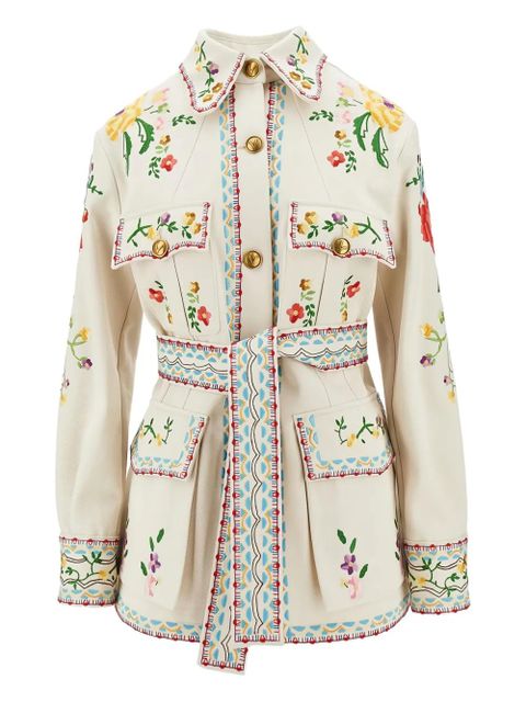 Valentino Garavani embroidered denim jacket - White - zdjęcie produktu nr 1