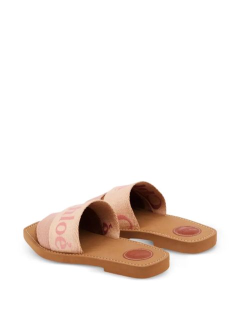 Chloé Woody logo-detail flat sandals - Neutrals