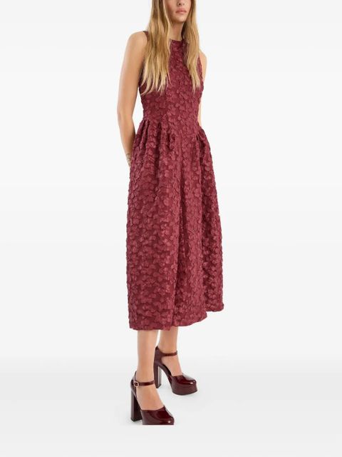 ROTATE BIRGER CHRISTENSEN flower-embellishment midi dress - Red