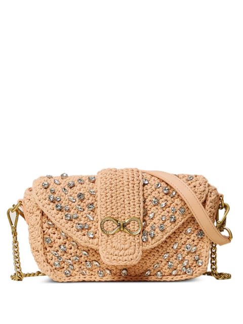 TWINSET crystal-embellished crochet shoulder bag - Pink - zdjęcie produktu nr 1