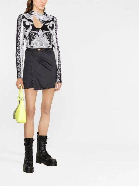 Versace Barocco-print crop top - Black