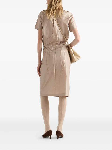 Prada drawstring midi pencil skirt - Neutrals
