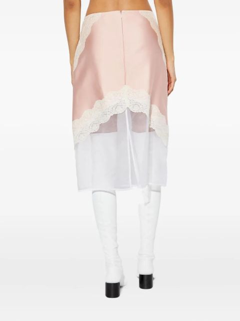 Jil Sander lace-trim skirt - Pink
