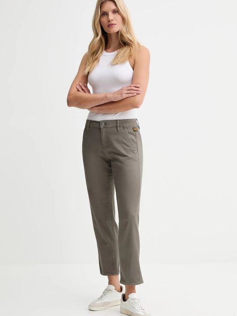 G-Star spodnie damskie kolor szary proste high waist D25257.C106 - zdjęcie produktu nr 2