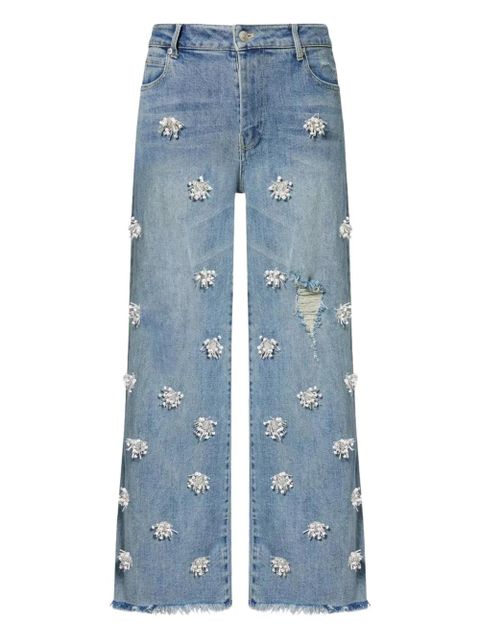 Simkhai Jude embellished frayed jeans - Blue - zdjęcie produktu nr 1