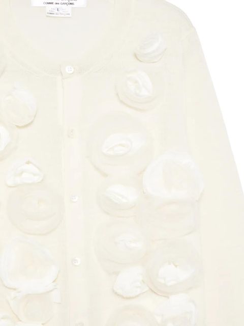Comme Des Garçons flower cardigan - Neutrals