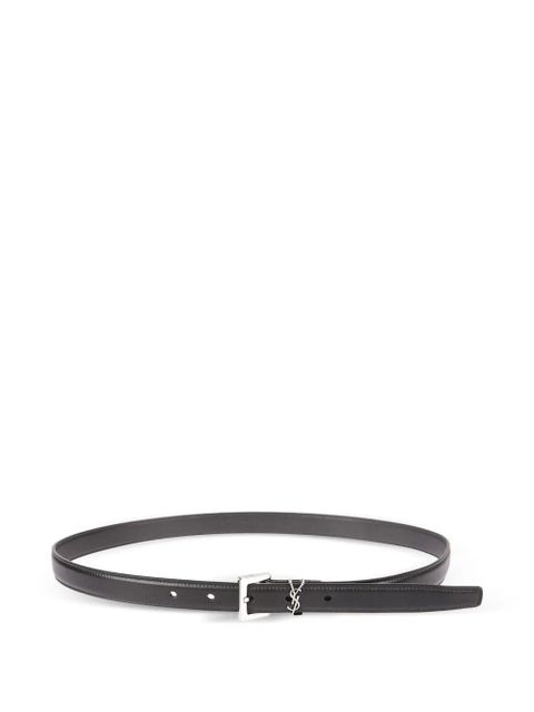 Saint Laurent Cassandre buckle logo leather belt - Black - zdjęcie produktu nr 2
