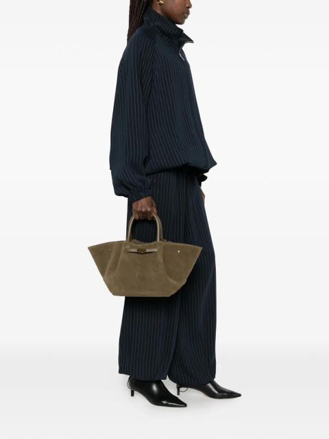 DeMellier Midi New York perforated-detail suede tote bag - Green - zdjęcie produktu nr 2