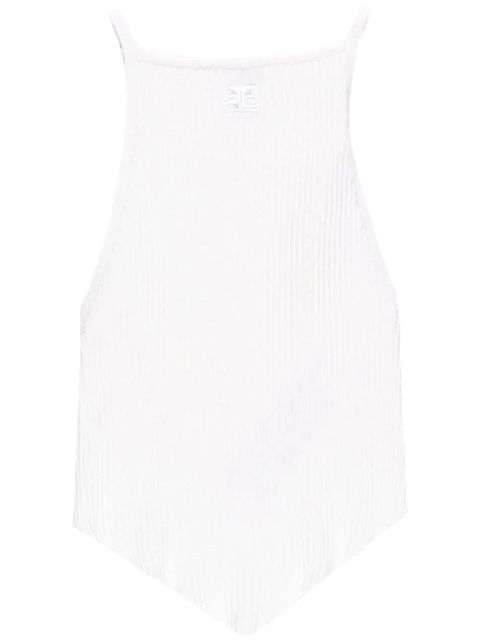 Courrèges Pointy rib-knit tank top - White - zdjęcie produktu nr 1