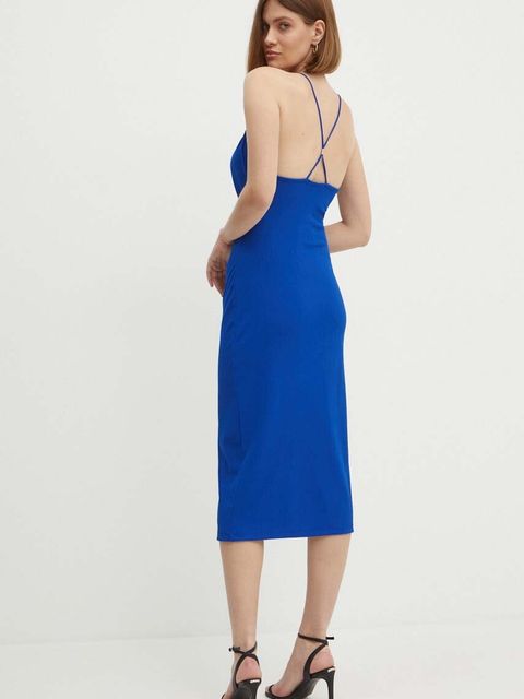 Calvin Klein Jeans sukienka kolor niebieski midi prosta J20J223514