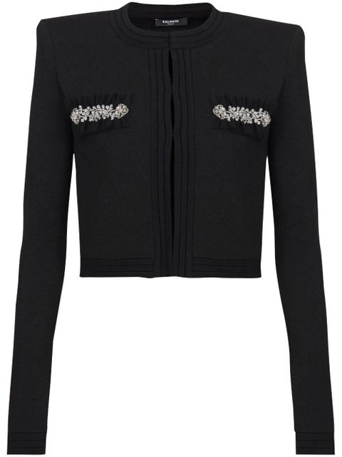 Balmain crystal-embellished cardigan - Black - zdjęcie produktu nr 1