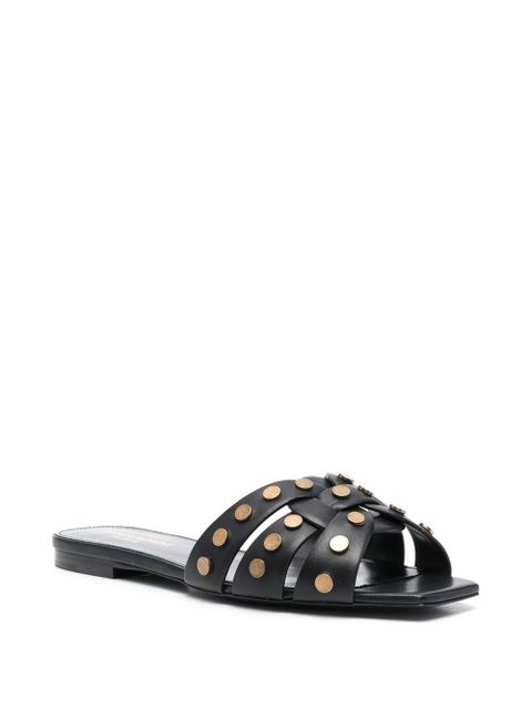 Saint Laurent slip-on square-toe sandals - Black - zdjęcie produktu nr 2