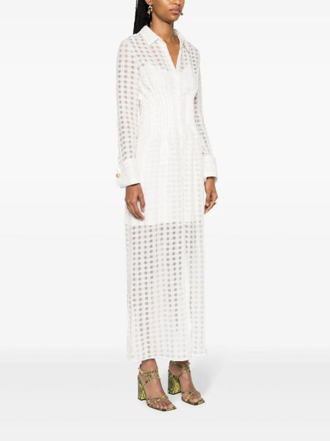 Cult Gaia Pernille checked sheer maxi dress - White