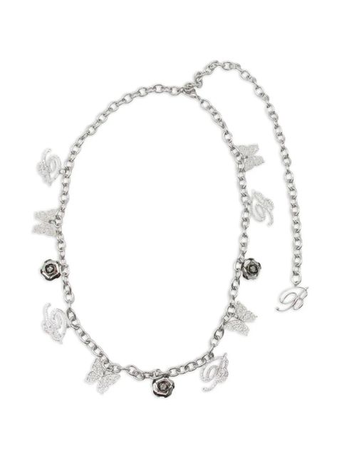 Blumarine crystal-embellished chain belt - Silver - zdjęcie produktu nr 1