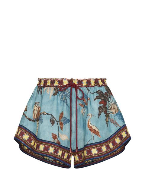 ALEMAIS drawstring-fastening bird-print shorts - Blue - zdjęcie produktu nr 1